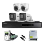 HIK VISION 2MP Complete Set With 4 Bullet/Dome, 1TB HDD, 4Channel SMPS, 90meter Cable , HDMI and BNC DC